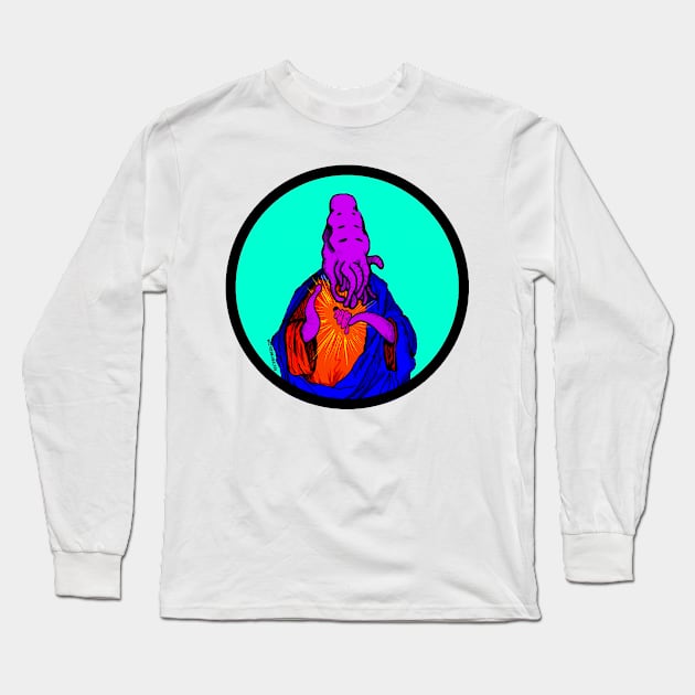 Tentacle Jesus Circle Long Sleeve T-Shirt by RevTerry